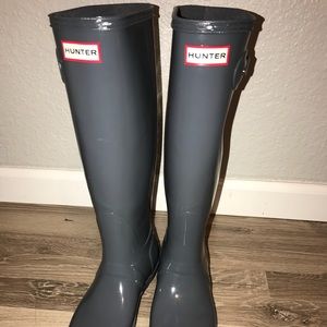 Hunter tall gloss rain boots